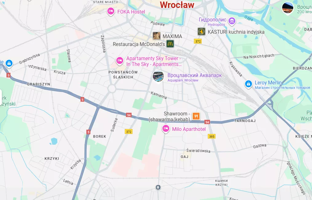 Mapa Wrocławia